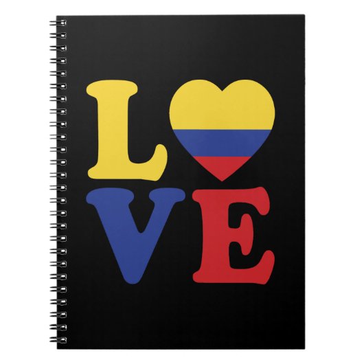 Cool Colombia Flag Love Notizblock (Vorderseite)