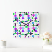 Cool Color Grid Quadratische Wanduhr (Zuhause)