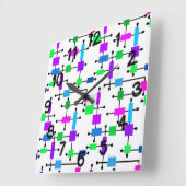 Cool Color Grid Quadratische Wanduhr (Winkel)