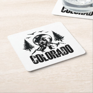 Cool Colorado Day Bigfoot Vintages Wandern Rechteckiger Pappuntersetzer