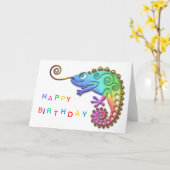 Cool Colorful Chameleon Birthday Karte (Gelbe Blume)