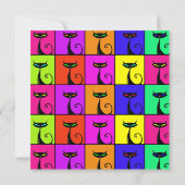 Cool Colorful Kitty Cat Pop Art Einladung (Rückseite)