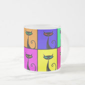 Cool Colorful Kitty Cat Pop Art Mattglastasse (VorderseiteRechts)