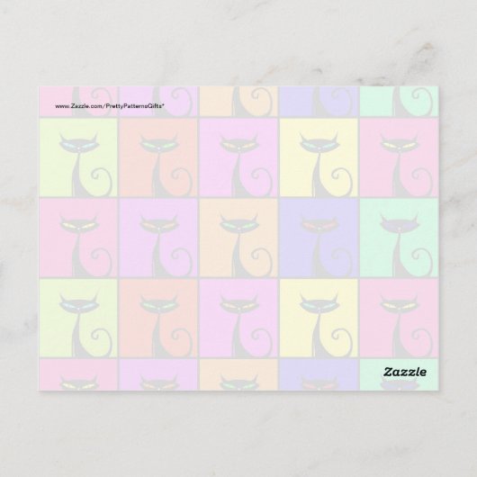 Cool Colorful Kitty Cat Pop Art Postkarte (Rückseite)