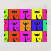 Cool Colorful Kitty Cat Pop Art Postkarte (Vorderseite)