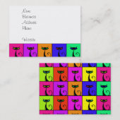 Cool Colorful Kitty Cat Pop Art Visitenkarte (Vorne/Hinten)