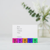 Cool Colorful Kitty Cat Pop Art Visitenkarte (Stehend Vorderseite)