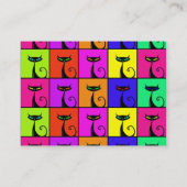 Cool Colorful Kitty Cat Pop Art Visitenkarte (Rückseite)