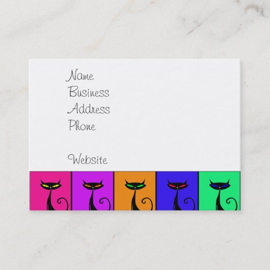 Cool Colorful Kitty Cat Pop Art Visitenkarte (Vorderseite)