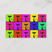 Cool Colorful Kitty Cat Pop Art Visitenkarte (Rückseite)