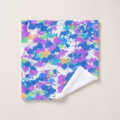 Cool Colors Abstract Splatter Paint Badhandtuch Set (Waschlappen)