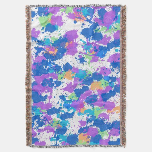 Cool Colors Abstract Splatter Paint Decke (Vorderseite Vertikal)