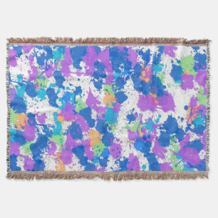 Cool Colors Abstract Splatter Paint Decke