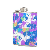 Cool Colors Abstract Splatter Paint Flachmann (Links)