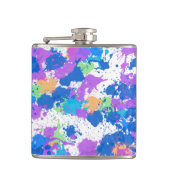 Cool Colors Abstract Splatter Paint Flachmann (Vorderseite)
