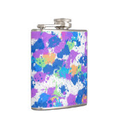 Cool Colors Abstract Splatter Paint Flachmann (Rechts)