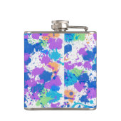 Cool Colors Abstract Splatter Paint Flachmann (Rückseite)