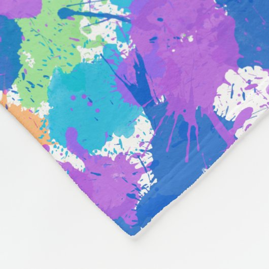 Cool Colors Abstract Splatter Paint Fleecedecke (Ecke)