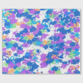 Cool Colors Abstract Splatter Paint Geschenkpapier (Flach)