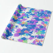 Cool Colors Abstract Splatter Paint Geschenkpapier (Ungerollt)