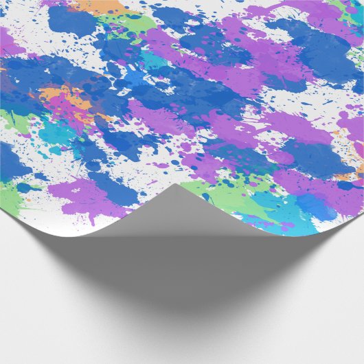 Cool Colors Abstract Splatter Paint Geschenkpapier (Ecke)