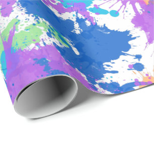 Cool Colors Abstract Splatter Paint Geschenkpapier