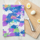 Cool Colors Abstract Splatter Paint Geschirrtuch (Viertel Falte)