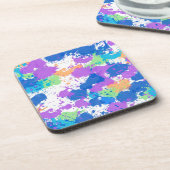 Cool Colors Abstract Splatter Paint Getränkeuntersetzer (Linke Seite)