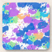 Cool Colors Abstract Splatter Paint Getränkeuntersetzer (Vorderseite)