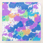 Cool Colors Abstract Splatter Paint Glasuntersetzer (Vorderseite)