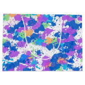 Cool Colors Abstract Splatter Paint Große Geschenktüte (Rückseite)
