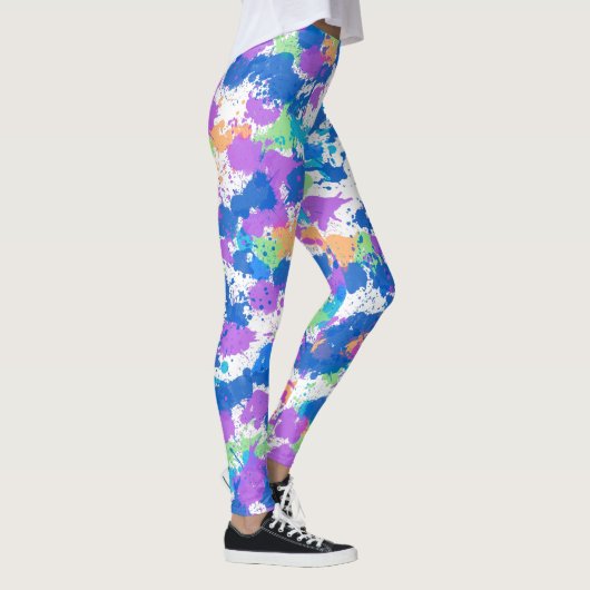 Cool Colors Abstract Splatter Paint Leggings (Rechts)
