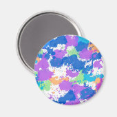 Cool Colors Abstract Splatter Paint Magnet (Vorderseite/Rückseite)