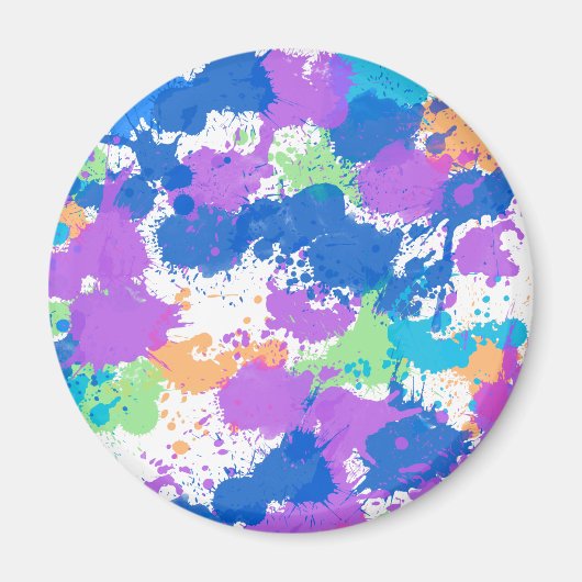 Cool Colors Abstract Splatter Paint Magnet (Vorne)