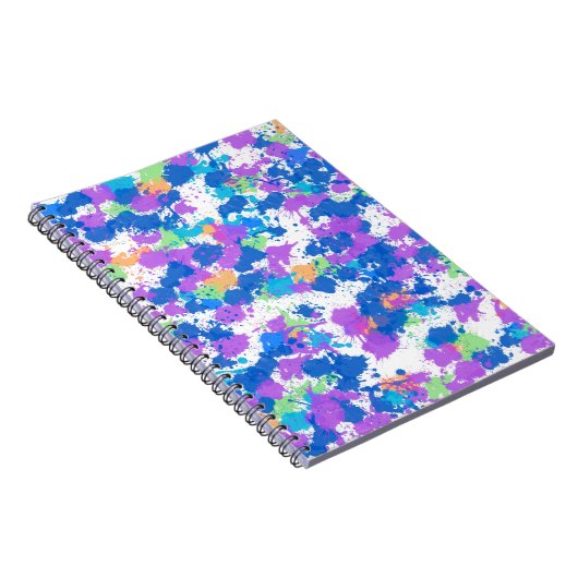 Cool Colors Abstract Splatter Paint Notizblock (Rechte Seite)