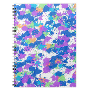 Cool Colors Abstract Splatter Paint Notizblock
