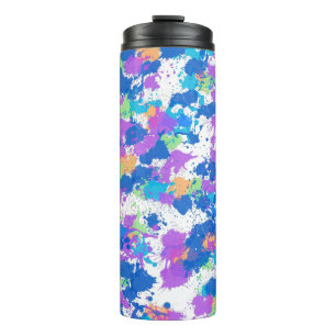 Cool Colors Abstract Splatter Paint Thermosbecher
