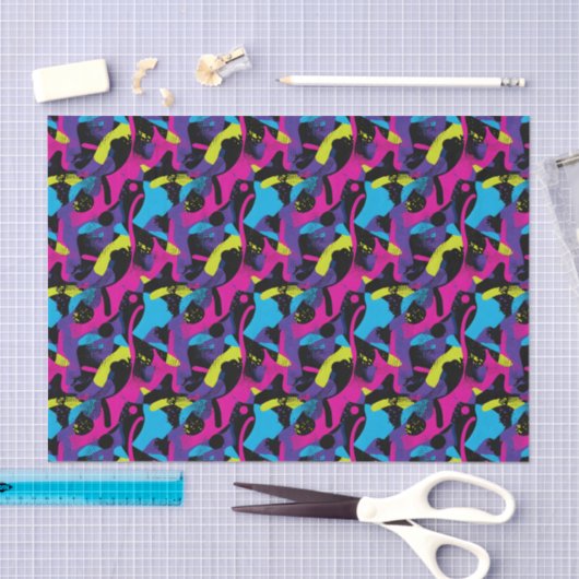 Cool comic graffiti tiled pattern seidenpapier (Handwerk)