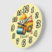 Cool Construction lovers add name Große Wanduhr (Winkel)