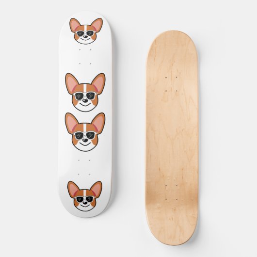 Cool Corgi  Skateboard (Vorderseite)