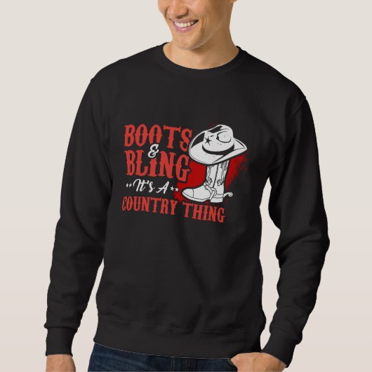 Cool Country Music Ranch Outfit for Western Fans Sweatshirt (Vorderseite)