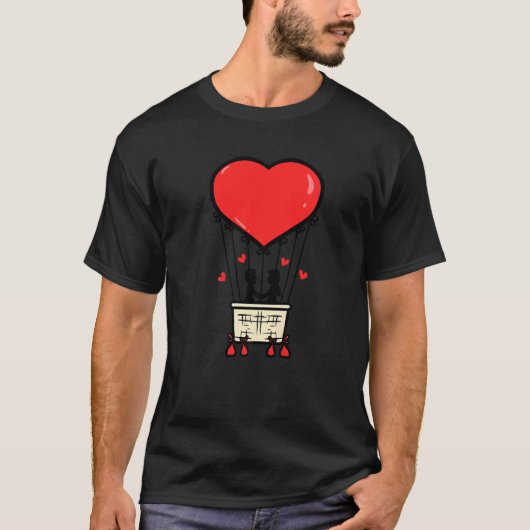Cool Couple Heart Valentine's Day  Romantic T-Shirt (Vorderseite)