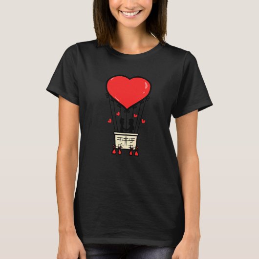 Cool Couple Heart Valentine's Day  Romantic T-Shirt (Vorderseite)