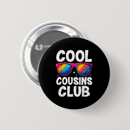 Cool Cousins Club Family Matching Funny Cousin Squ Button (Vorne & Hinten)