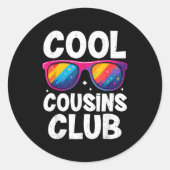 Cool Cousins Club Family Matching Funny Cousin Squ Runder Aufkleber (Vorderseite)