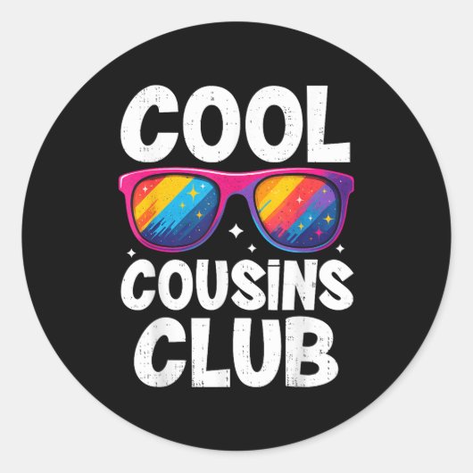 Cool Cousins Club Family Matching Funny Cousin Squ Runder Aufkleber (Vorderseite)