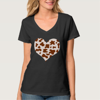 Cool cow print heart brown tan rancher cattleman m T-Shirt
