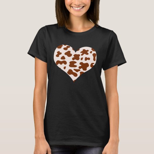 Cool cow print heart brown tan rancher cattleman m T-Shirt (Vorderseite)