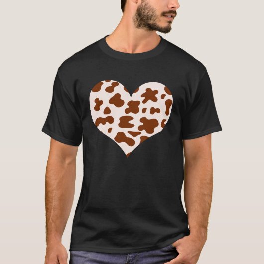 Cool cow print heart brown tan rancher cattleman m T-Shirt (Vorderseite)