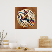 Cool Cowboy Rodeo Träume Poster (Küche)